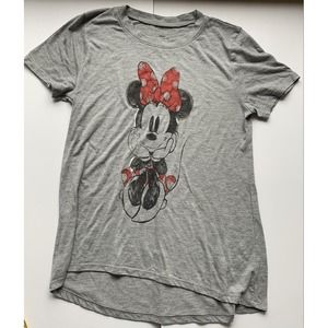 Disney Womens Minnie Mouse Tshirt Gray Small